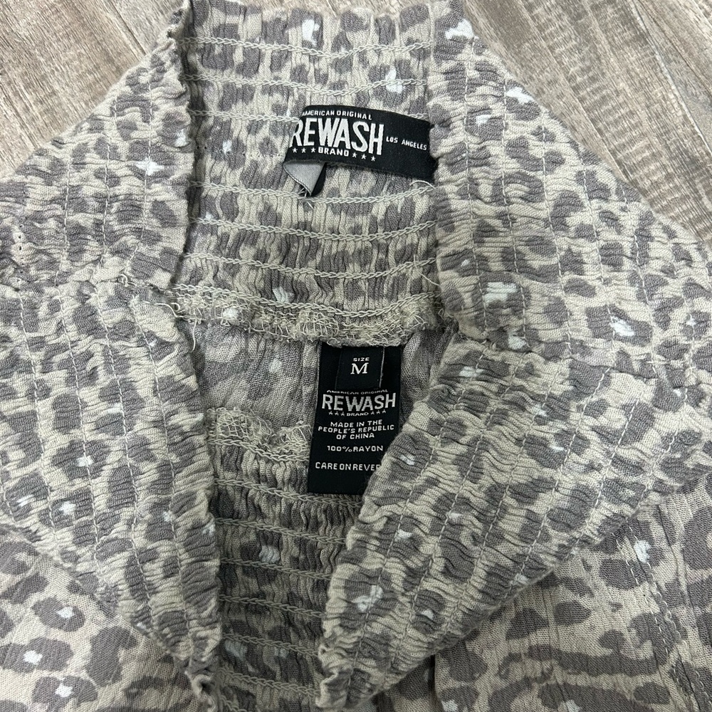 Rewash Bohemian Animal Print Wide Leg wide High Waisted Pants Size Medium - Picture 5 of 5